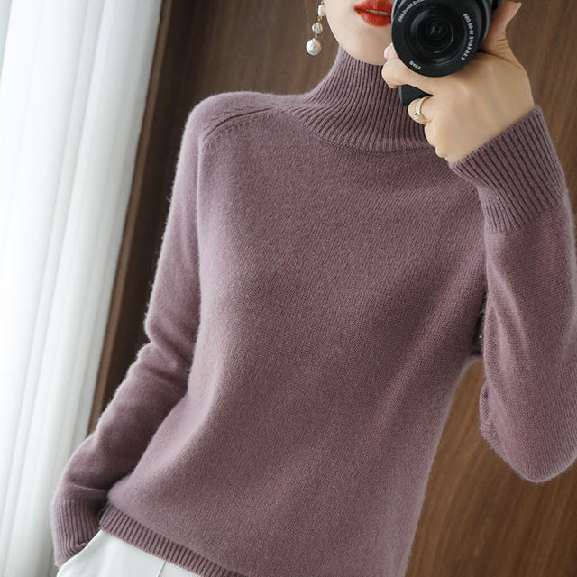 Damen Rollkragenpullover – Warmer Grobstrick für den Winter