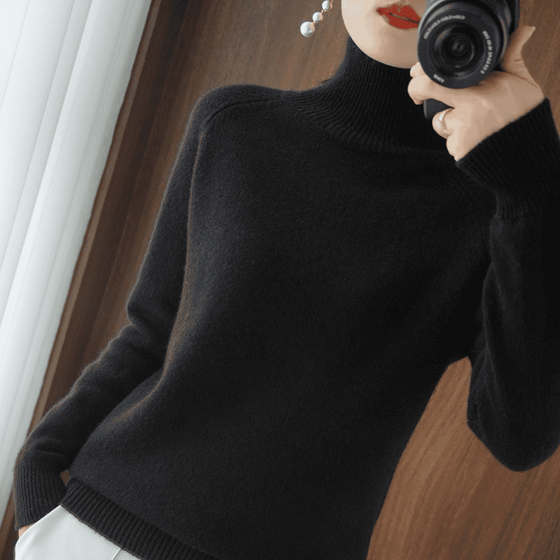 Damen Rollkragenpullover – Warmer Grobstrick für den Winter