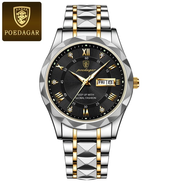 Ripob Modell 615 | Luxuriöse Herrenarmbanduhr | Japanisches MIYOTA Quarzwerk | Gehäuse aus 316L Edelstahl | Hardlex Kristallglas | 3 ATM wasserdicht | Leuchtende Indizes & Datum