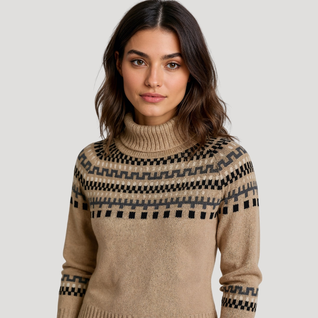 Damen Fair Isle Grobstrickpullover | Oversized Schnitt und zeitloser Winterstil