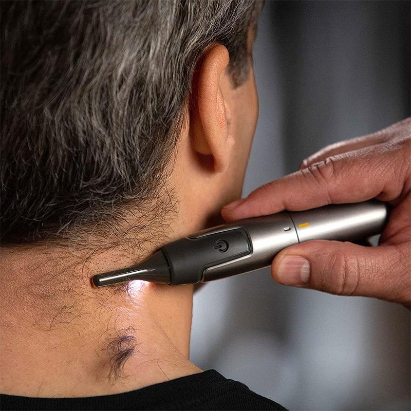 Ripob | Professioneller Ultra-Slim Präzisionstrimmer | Titan-Edelstahlklingen | Integriertes LED-Licht | Mikro-Oszillationstechnologie | Für Nase, Ohren & Konturen