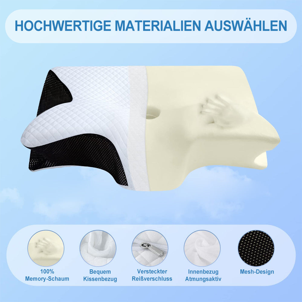 Hochwertig Schlafkissen - Ergonomisch Geformt Für Spürbare Schmerzentlastung