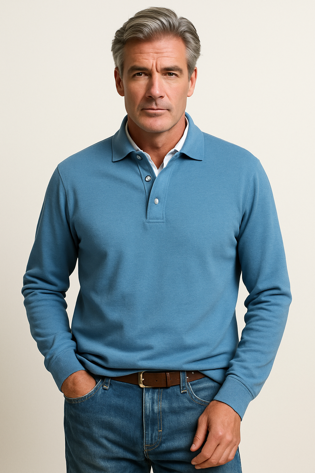 Herren Langarm-Polohemd | Eleganter Look und Alltagskomfort