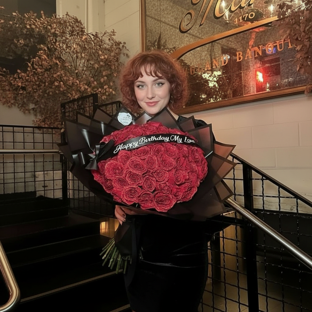 Ripob | Ewige Glitzerrose | Handgemachte dekorative Kunstblume | Funkelndes Kristall-Finish | Exklusives Geschenkset für besondere Anlässe | Langlebig & Pflegefrei