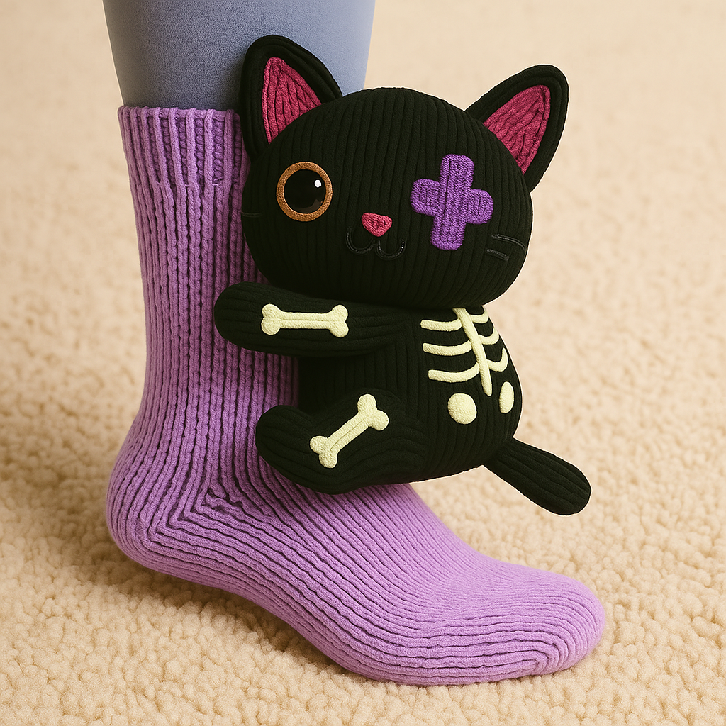 Haus-Socken Warm Anti-Rutsch Tiermotiv Plüsch Mikrofaser Socken