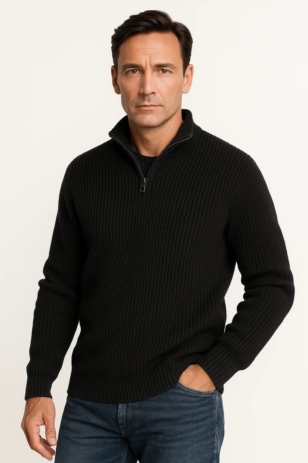 Herrenpullover | Halber Reißverschluss & Zeitloses Design