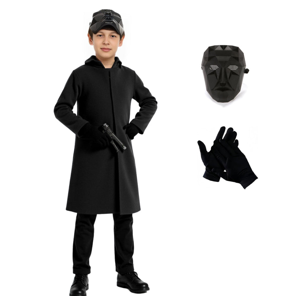 Schwarzes Kapuzenkostüm Unisex Outfit