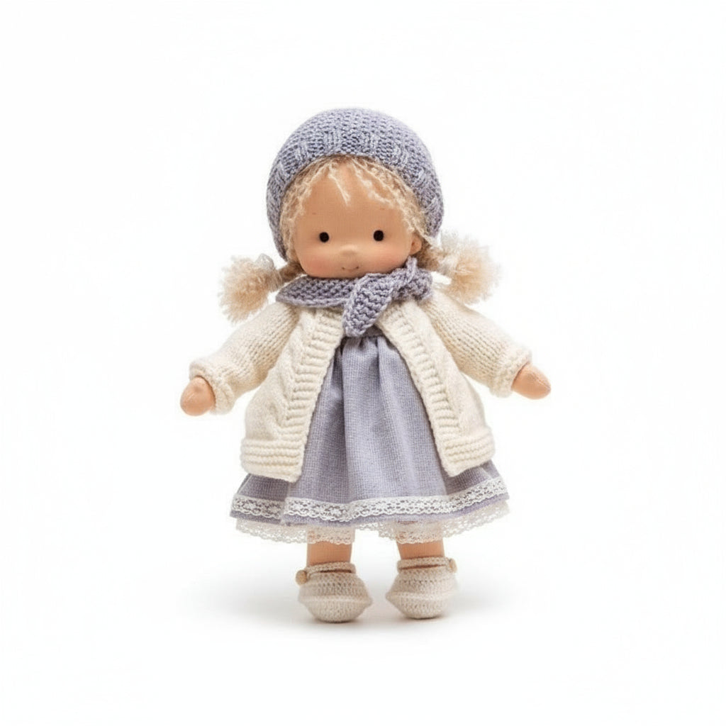 Elora Handgemachte Waldorfpuppe – Natur Baumwoll Kuschelpuppe für kreatives Spiel