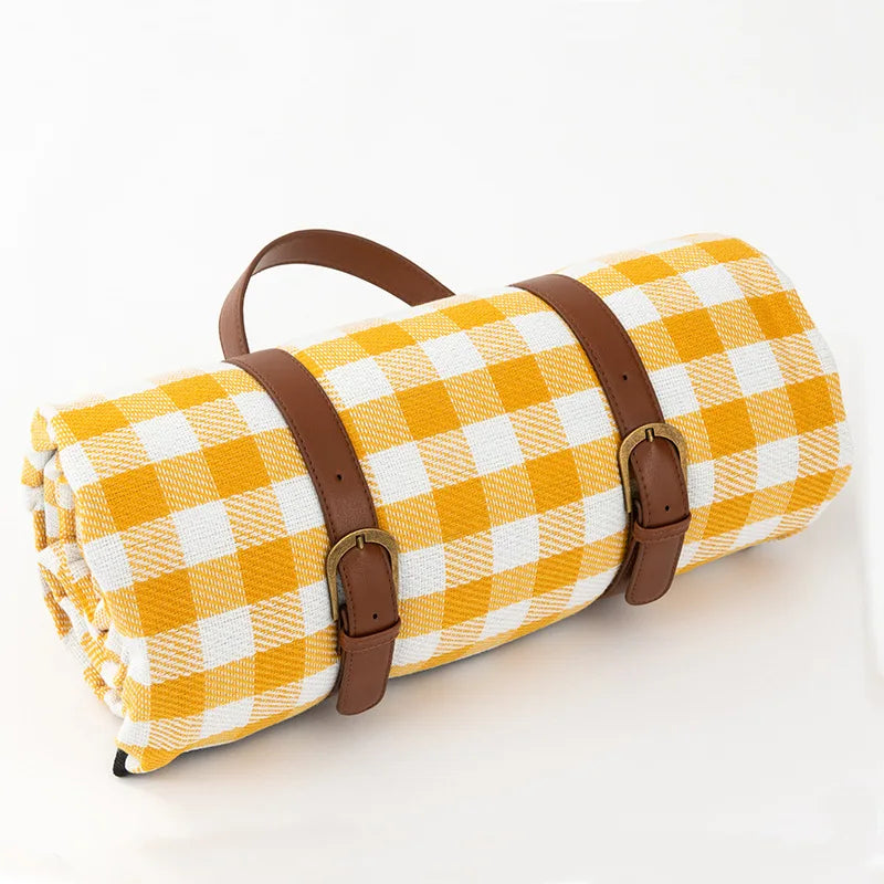 Wasserdichte Picknickdecke Karomuster mit Tragegurt