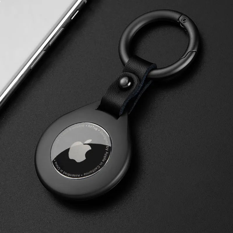 Hochwertige Leder-Metall-Anhänger-Schutzhülle für Apple AirTags