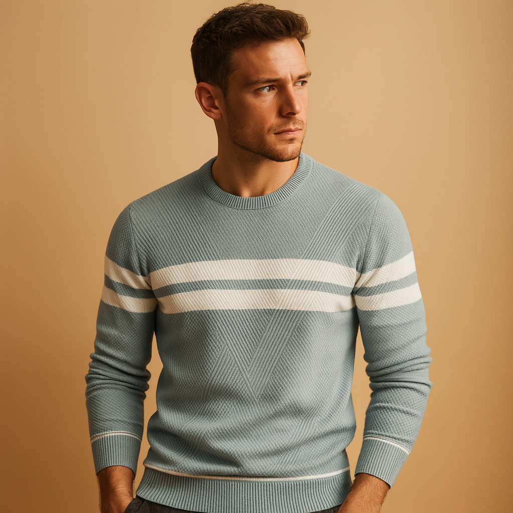 Herren Baumwoll-Pullover mit Rundhalsausschnitt für täglichen Komfort