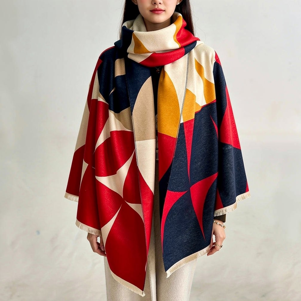 Damen Poncho | Moderner Winterschal | Lunessa