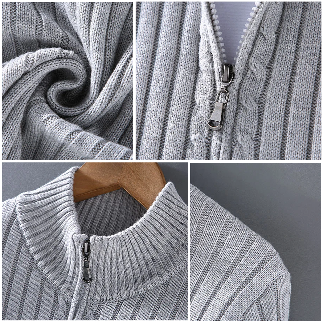 Herren Zip-Cardigan – Moderner Strickpullover mit raffiniertem Schnitt