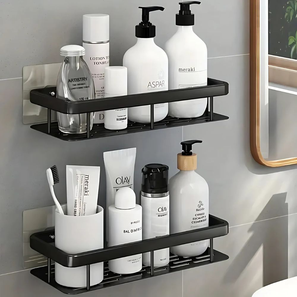 Duschablage Ohne Bohren | Duschregal | Shampoo Halter für Dusche | Ablux