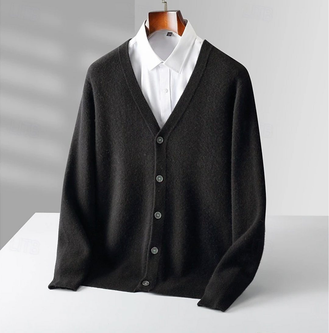Herren Button-Up Cardigan mit klassischem V-Ausschnitt – Bequeme Passform