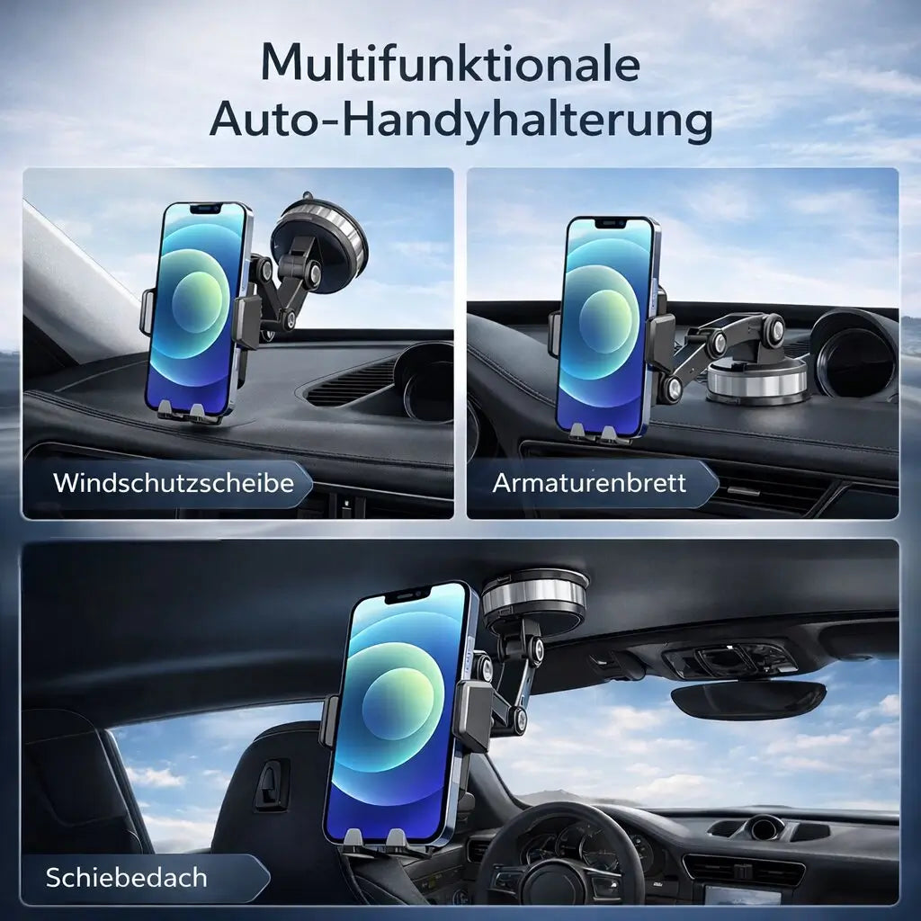 Auto-Handyhalter | Handyhalter mit Saugnapf & 360°-Drehung | LuxGrip