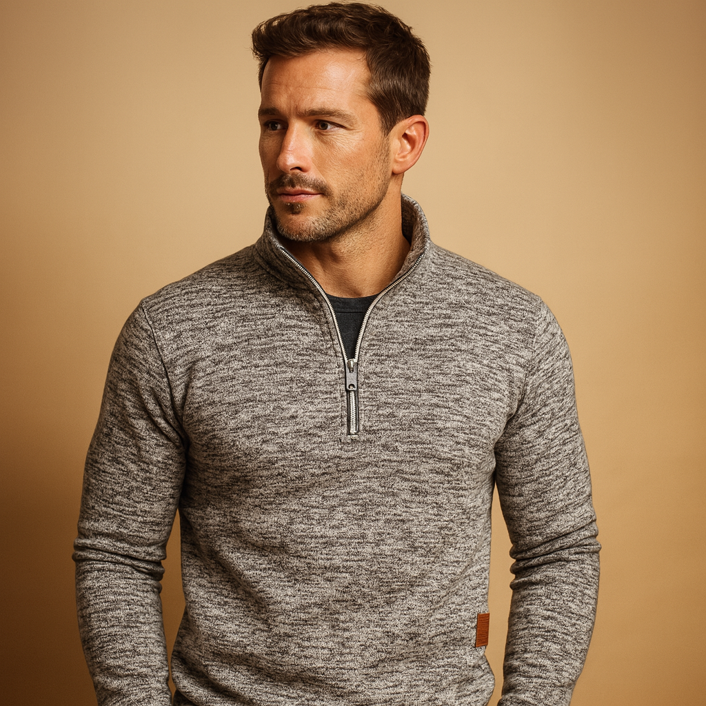 Herren Zip-Pullover mit bequemer Passform und modernem Look