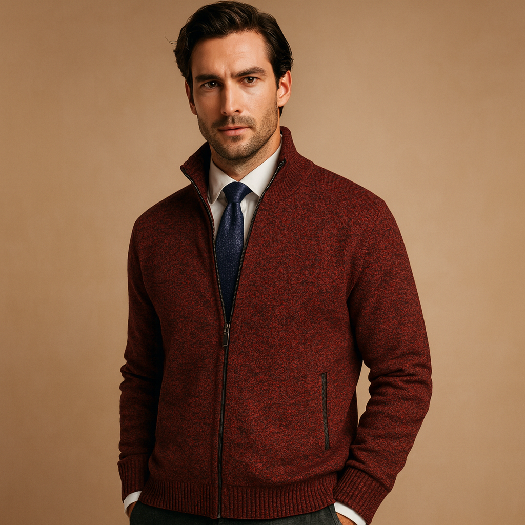 Herren Zip-Cardigan mit modernem Schnitt