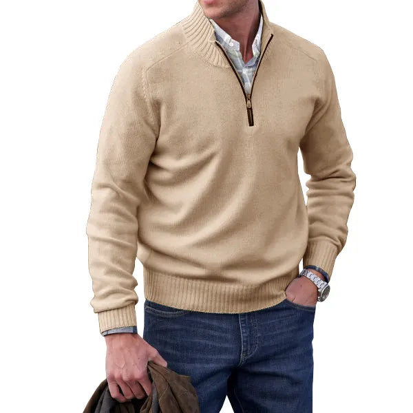 Herren Halb-Zip Strickpullover | Weiches Gefühl und moderner Alltagsstil