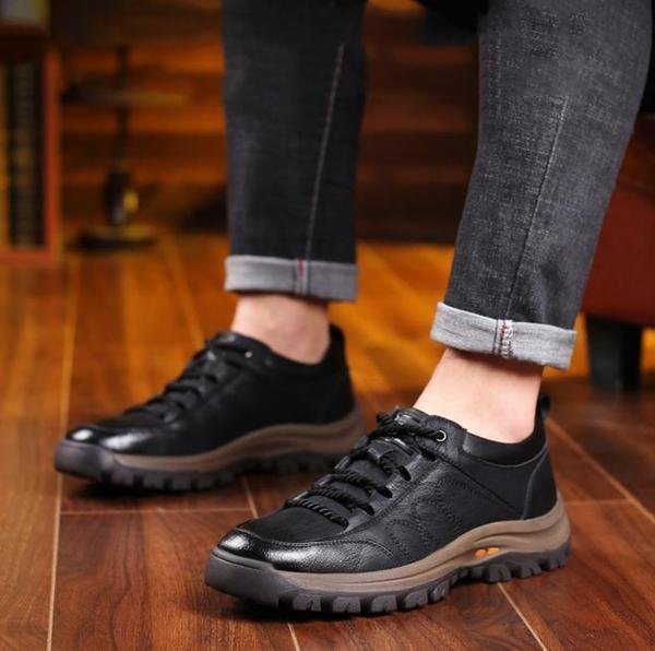 Bequeme und wasserdichte orthopädische Lederschuhe für Männer