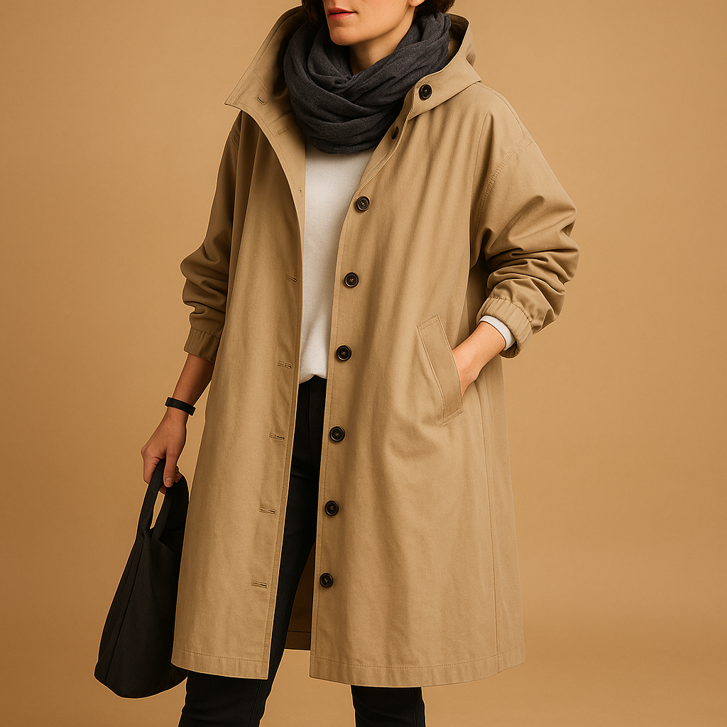 Damen Lange Wasserdichte Regenjacke – Voll Länge Regenmantel