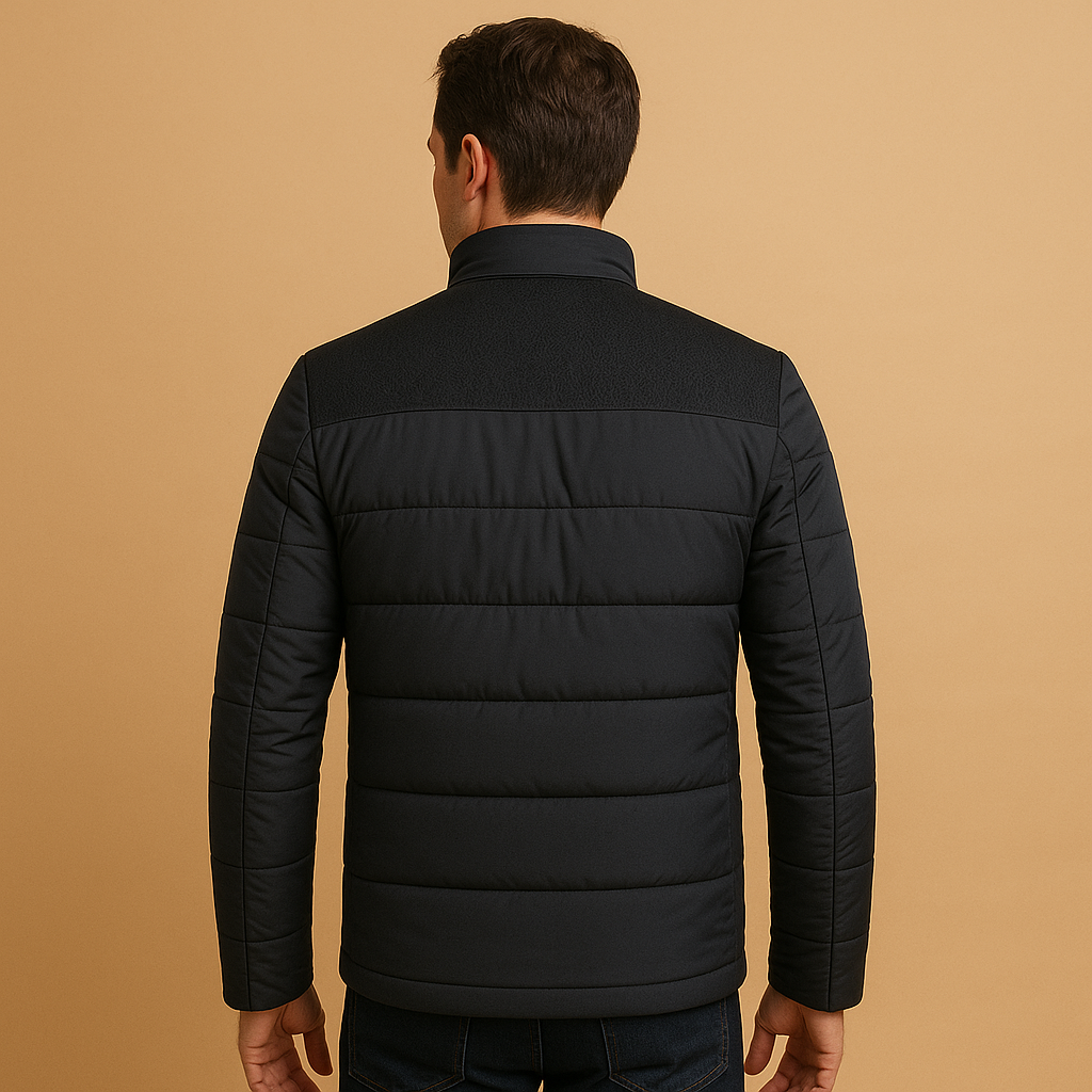 Herren Fleece Zip-Jacke mit hohem Kragen – Warm und leicht