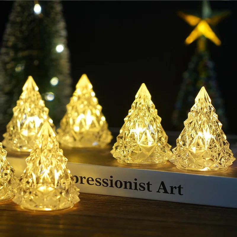 Mini-Weihnachtsbaum aus Kristall | Beleuchtete Weihnachtsdekoration | Kristallbaum (5 Stück)