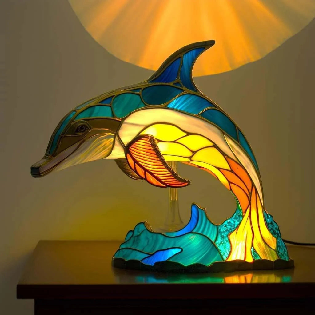 Tischlampe Glas Kunst Tierdesign