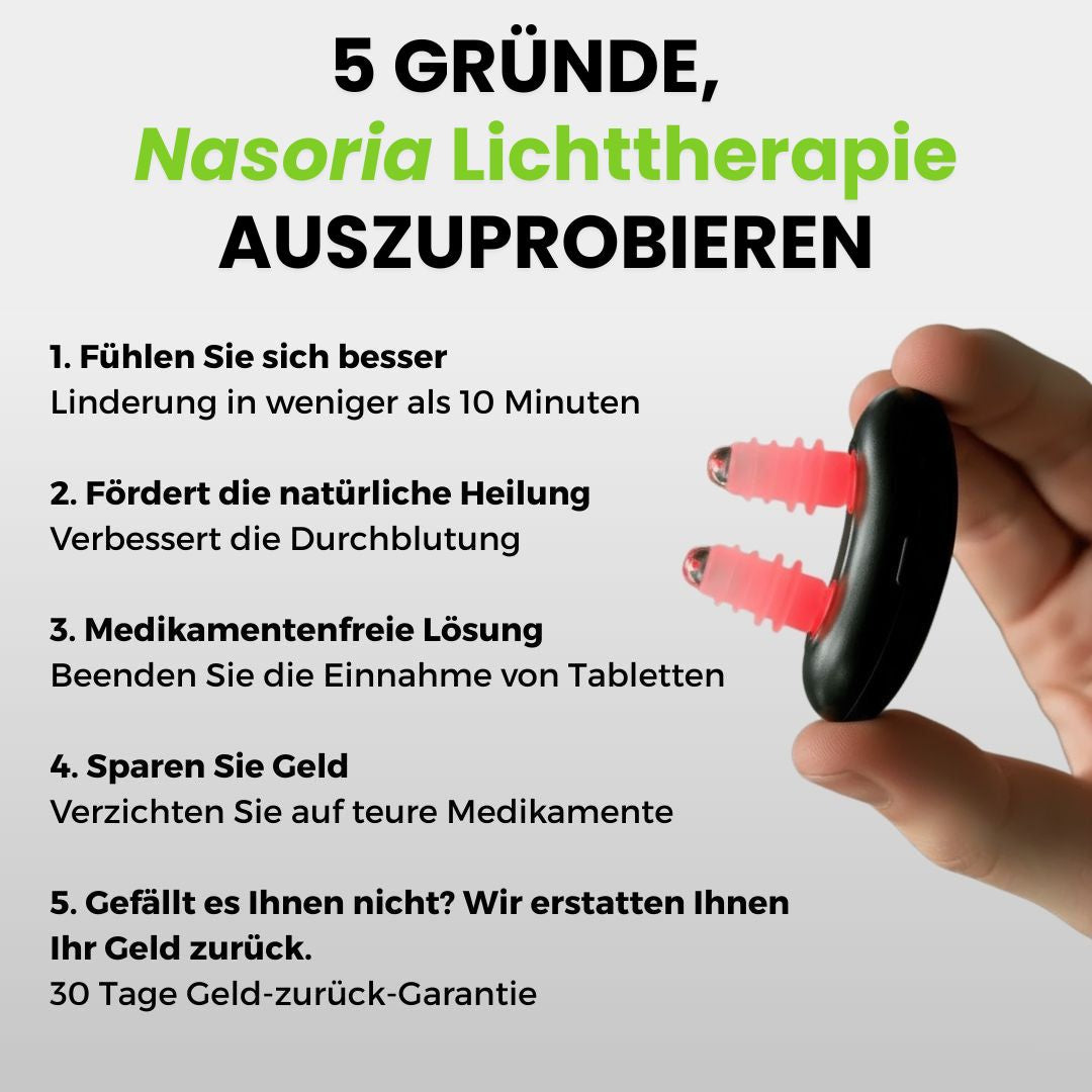 Rotes Licht Nasengerät | Lichttherapie Nase | Nasale Therapiegerät | Nasoria