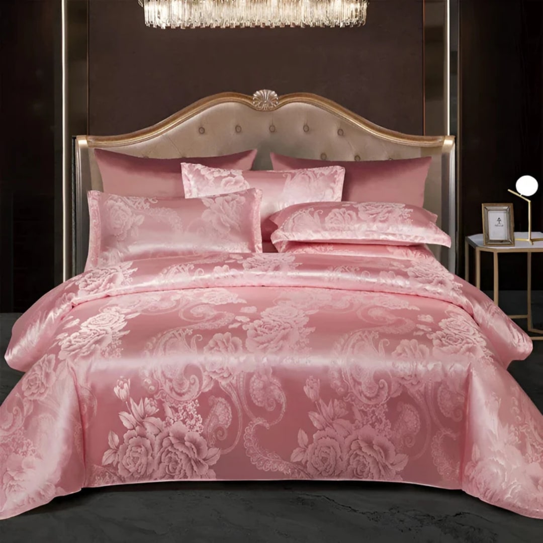 Satin-Bettlaken mit Kissenbezug | Luxuriöse Bettwäsche | Bettbezug | Satinora