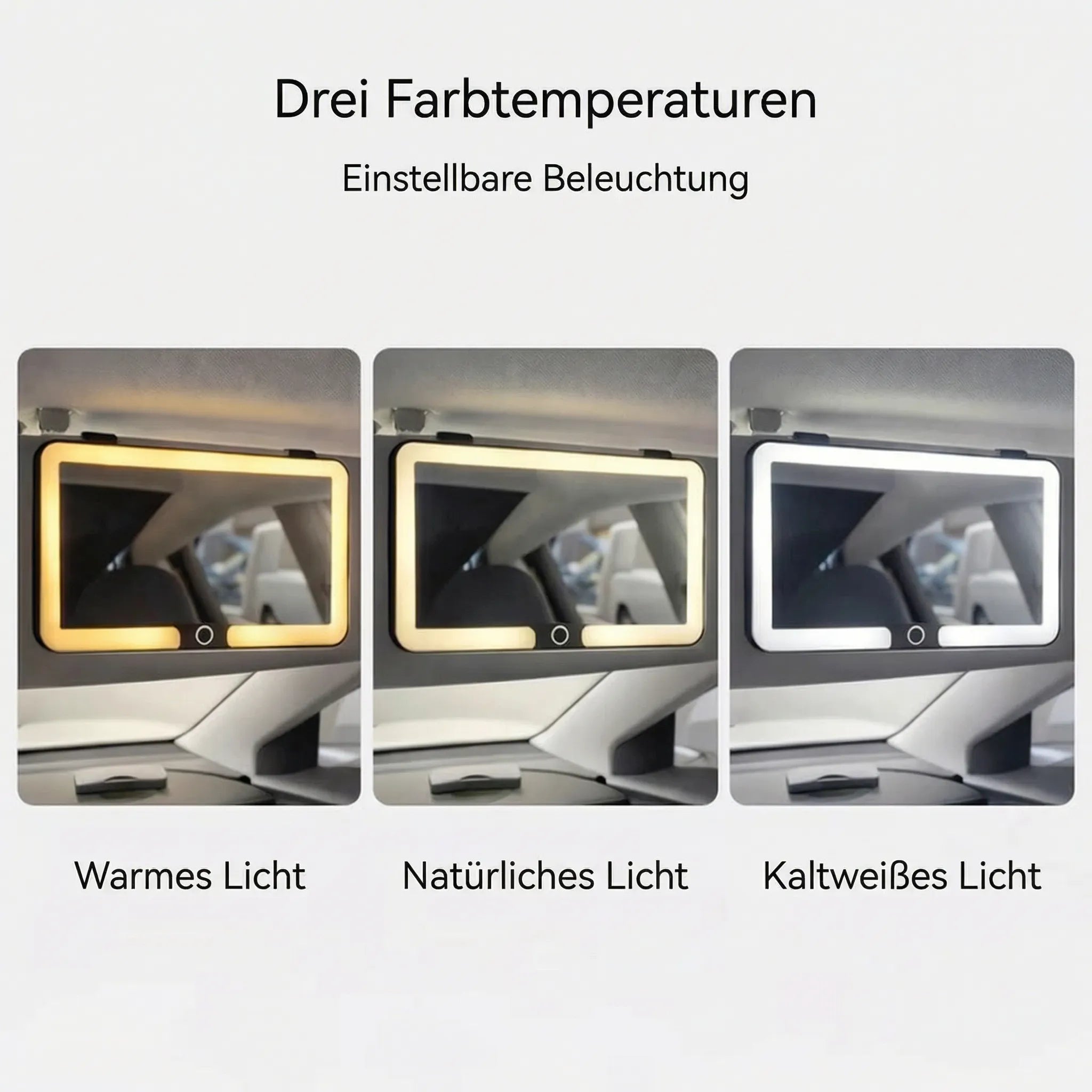 Makeup-Spiegel mit Licht für das Auto | Beleuchteter Kosmetikspiegel | GlowVisor