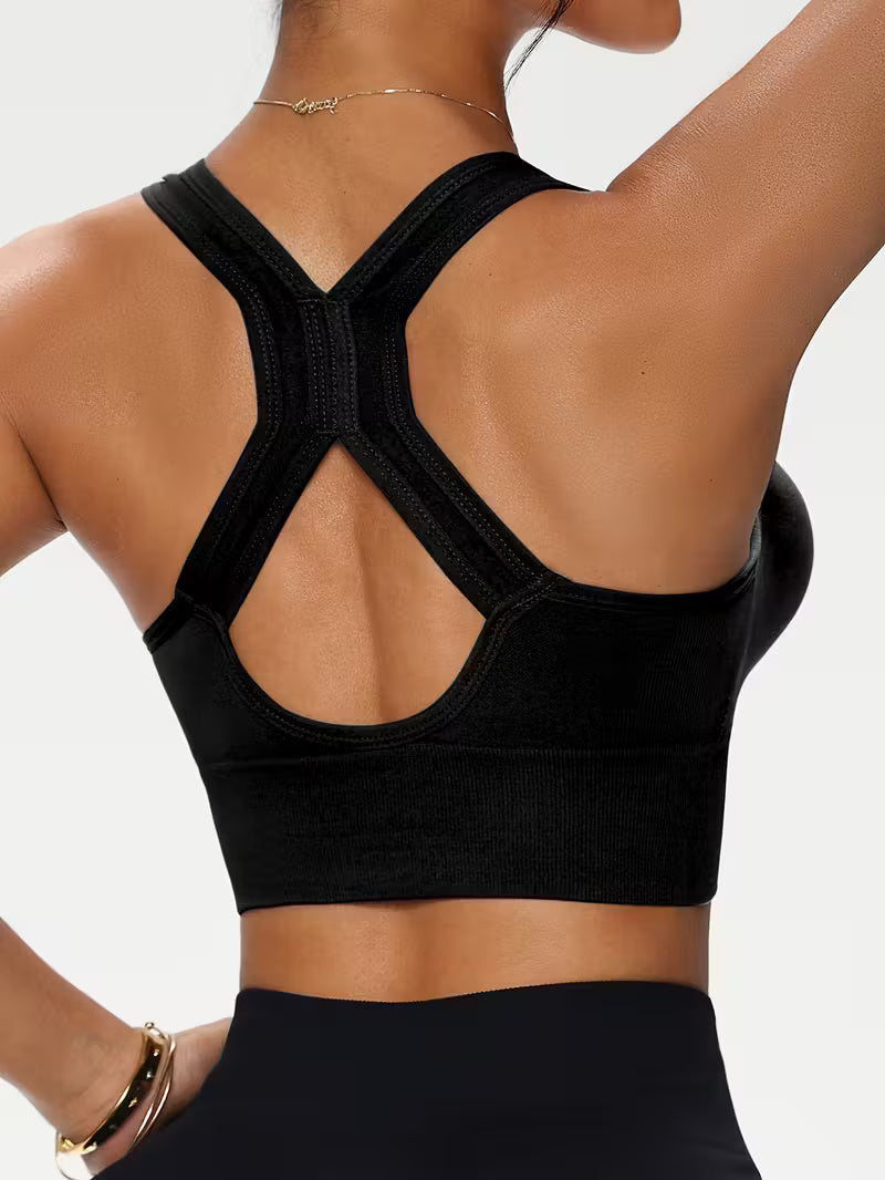 Sport-BH mit Reißverschluss ohne Bügel für Damen | Push-Up-BH | Zentiva