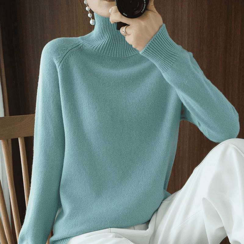 Damen Rollkragenpullover – Warmer Grobstrick für den Winter