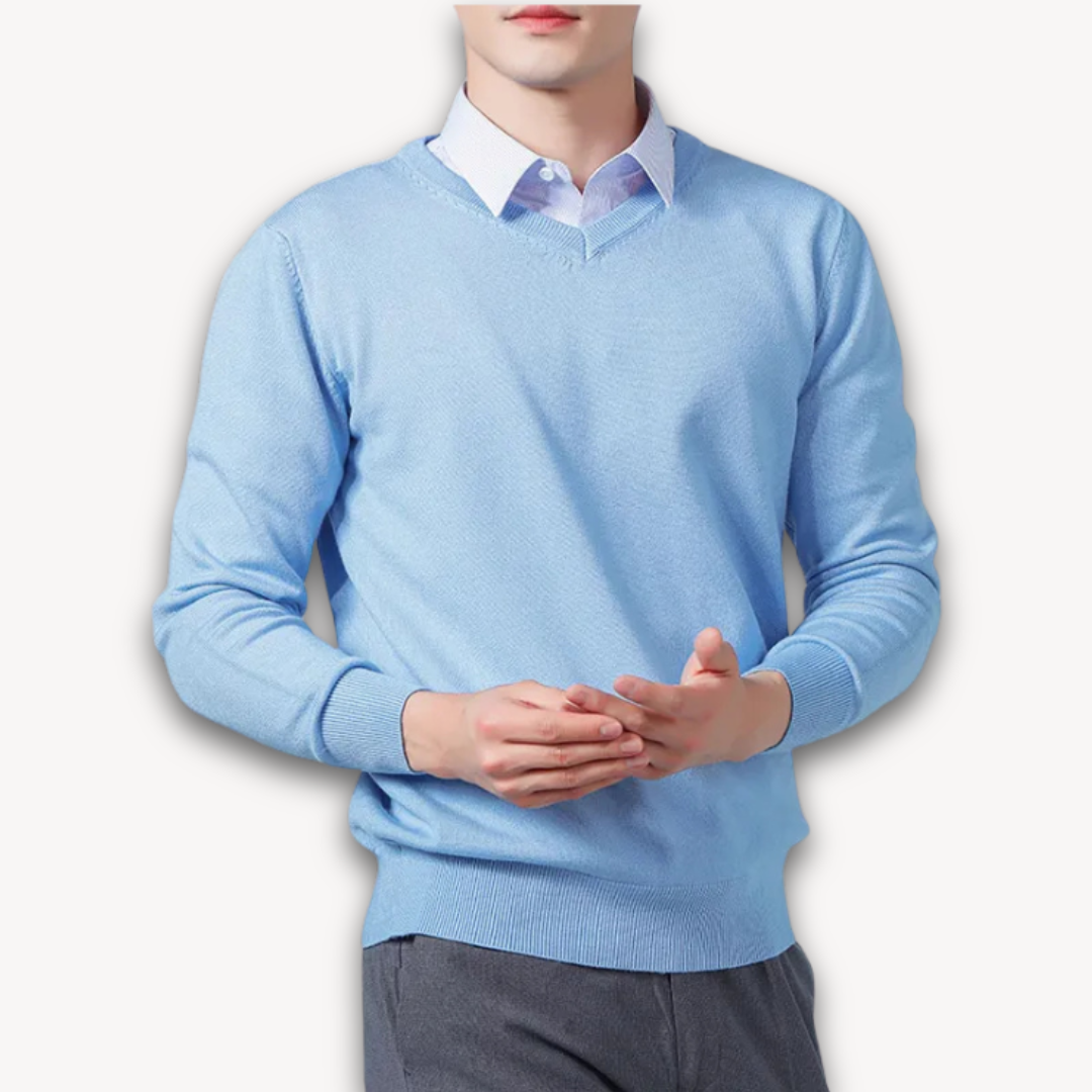 Herren Luxus Cashmere V-Ausschnitt Pullover – Weich, Elegant und Atmungsaktiv