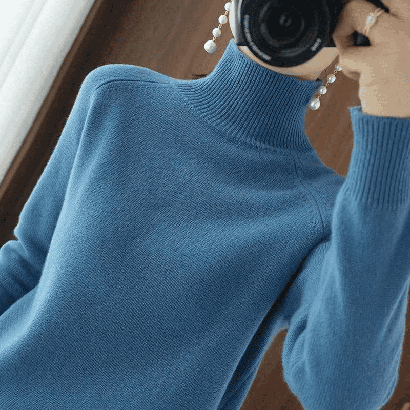 Damen Rollkragenpullover – Warmer Grobstrick für den Winter