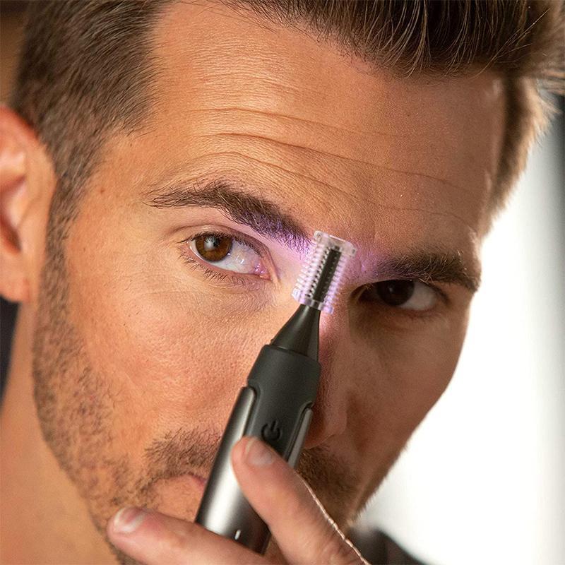 Ripob | Professioneller Ultra-Slim Präzisionstrimmer | Titan-Edelstahlklingen | Integriertes LED-Licht | Mikro-Oszillationstechnologie | Für Nase, Ohren & Konturen