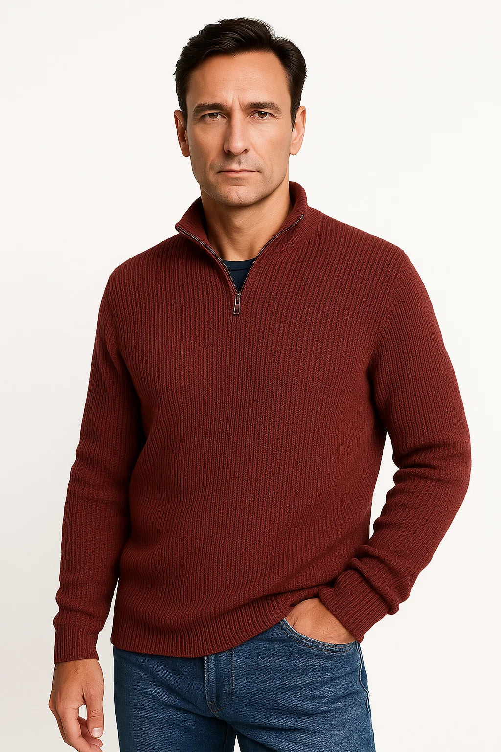 Herrenpullover | Halber Reißverschluss & Zeitloses Design