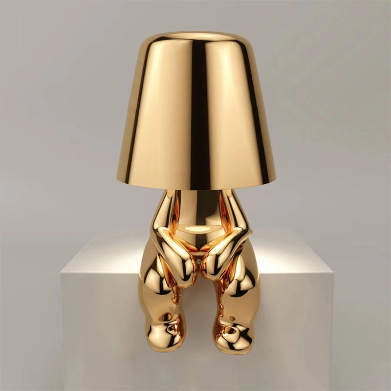 Goldene Moderne Design Figur LED Tischlampe