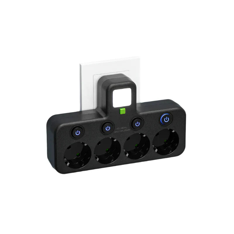 Mehrfachsteckdose VOLTRIQ ProLine | 3–4 Steckplätze + 2× USB & 1× Typ-C | 2500 W | Überspannungsschutz & Kontrollschalter