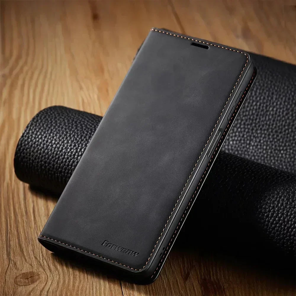 Ripob | Samsung-Hülle: Magnetische Lederhülle für stilvollen Schutz
