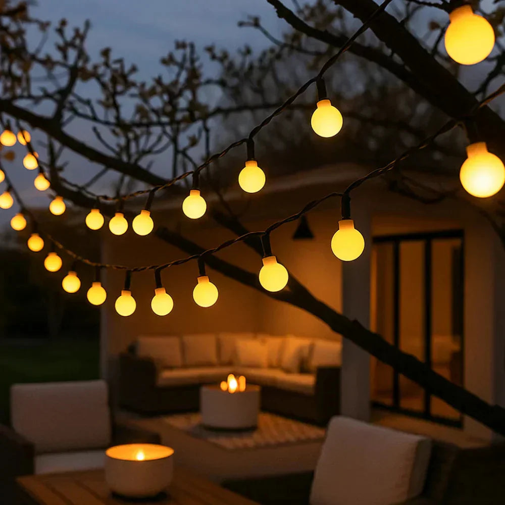 Solar LED Garten Lichterkette Außen Wetterfest