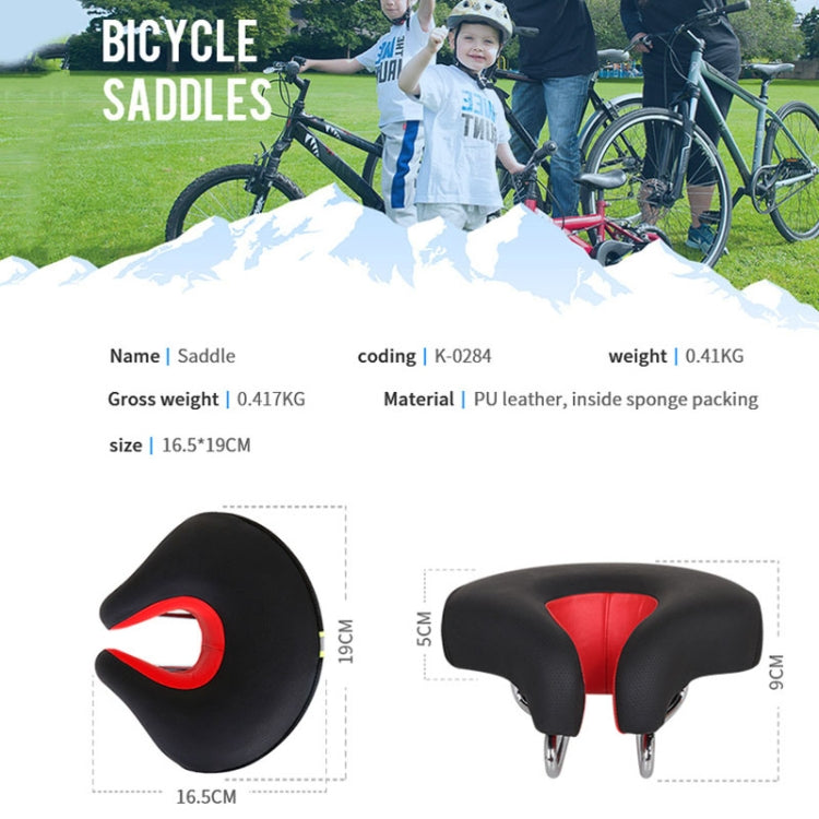 Ripob | Nasenloser Fahrradsattel Mountainbike Dicke Weiche Polsterung (Schwarz)