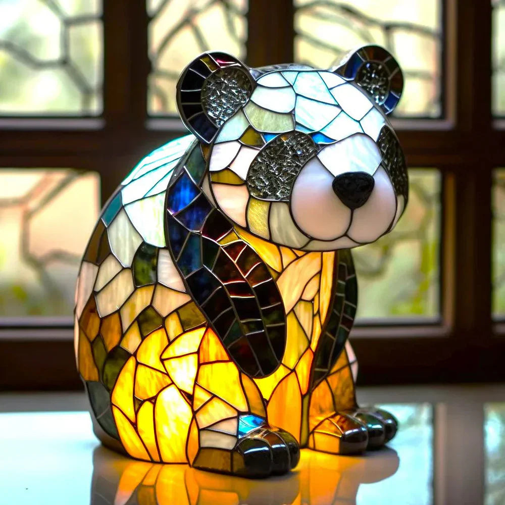 Tischlampe Buntglas Motivlampe Dekoratives Licht Kunst Tierdesign