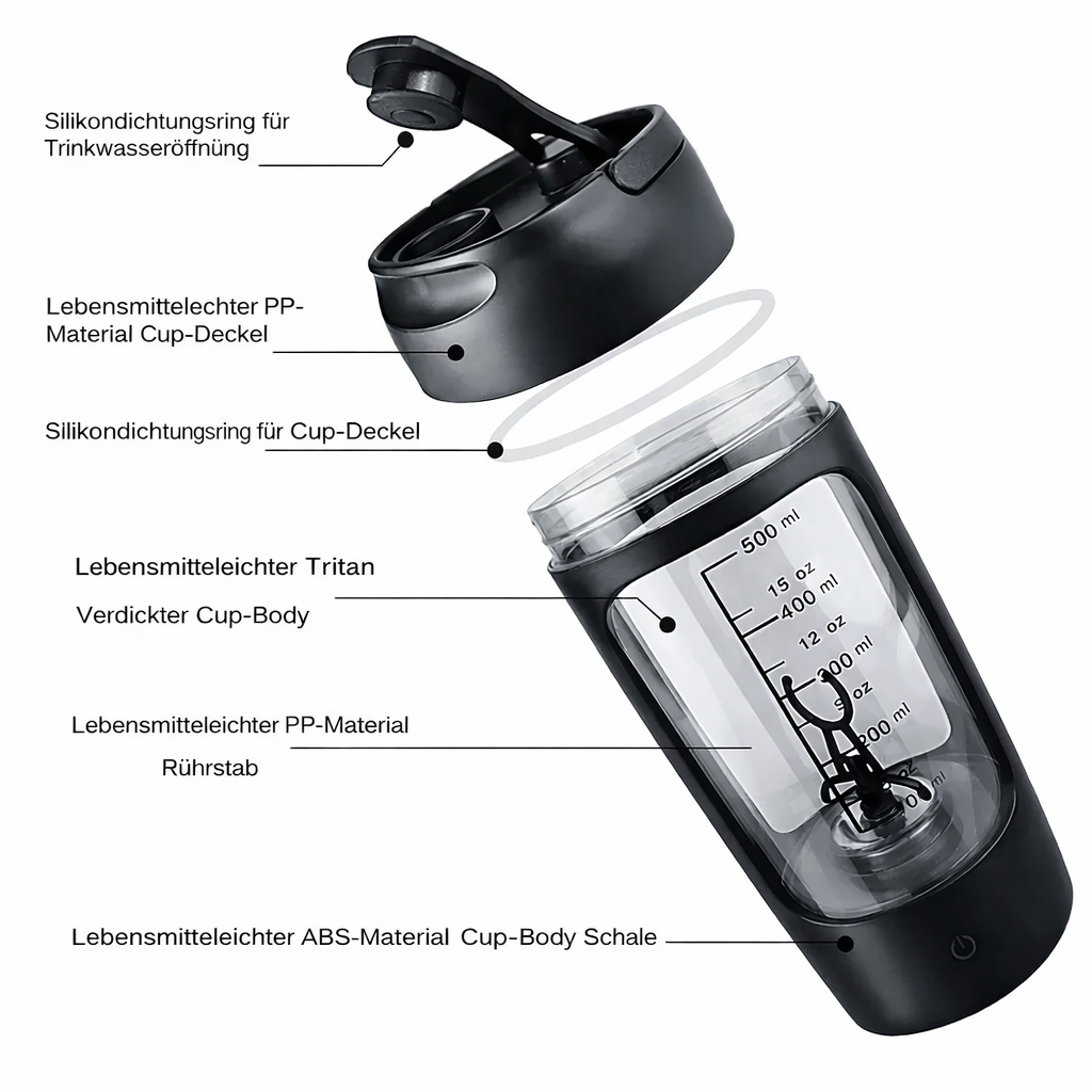 Elektrischer Protein-Shaker | Selbstrührender Shaker-Becher | USB-Mixer-Becher | Mixadel