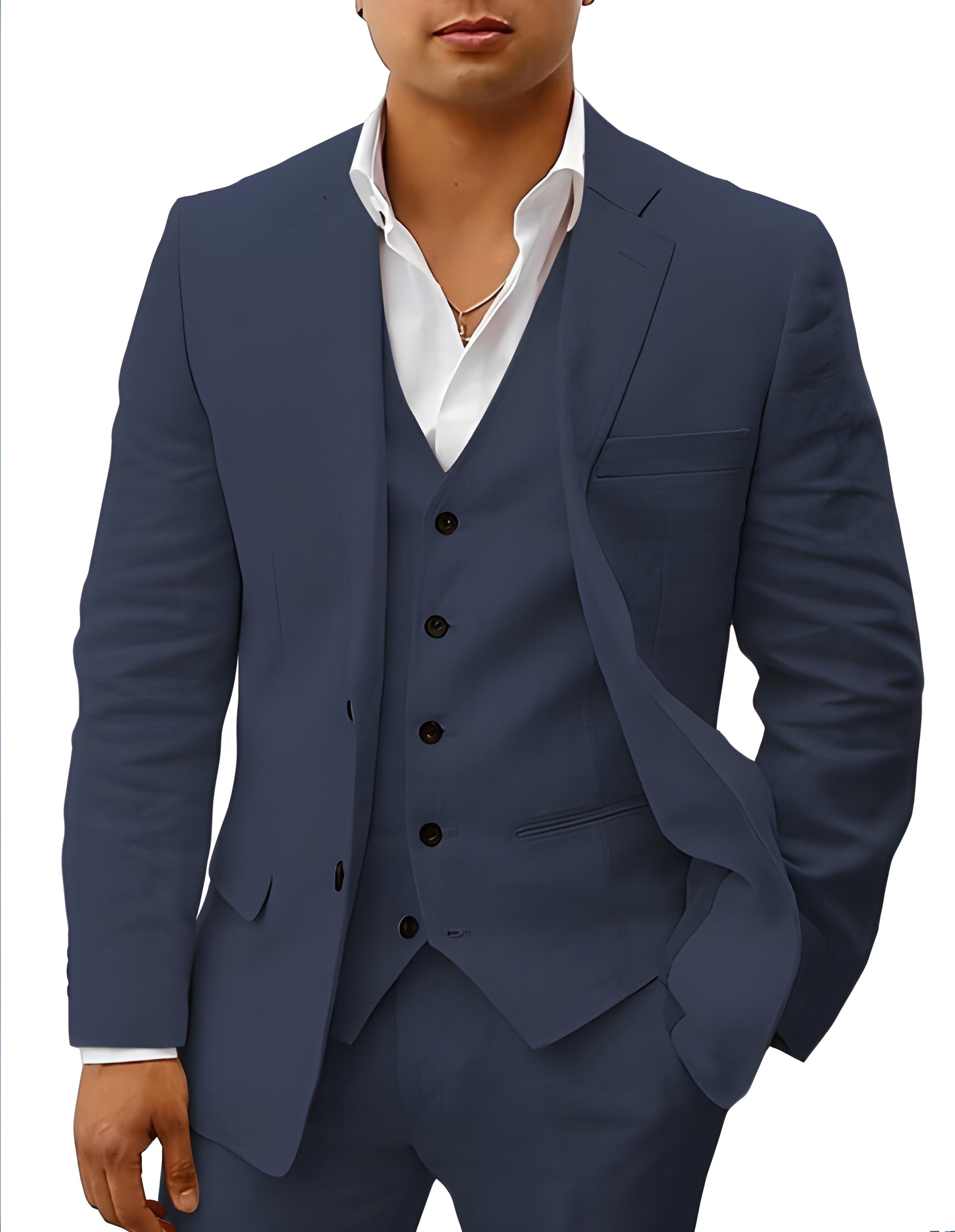 Herren Leinenanzug SummerEase – 3-teiliges atmungsaktives Sommeroutfit mit Weste