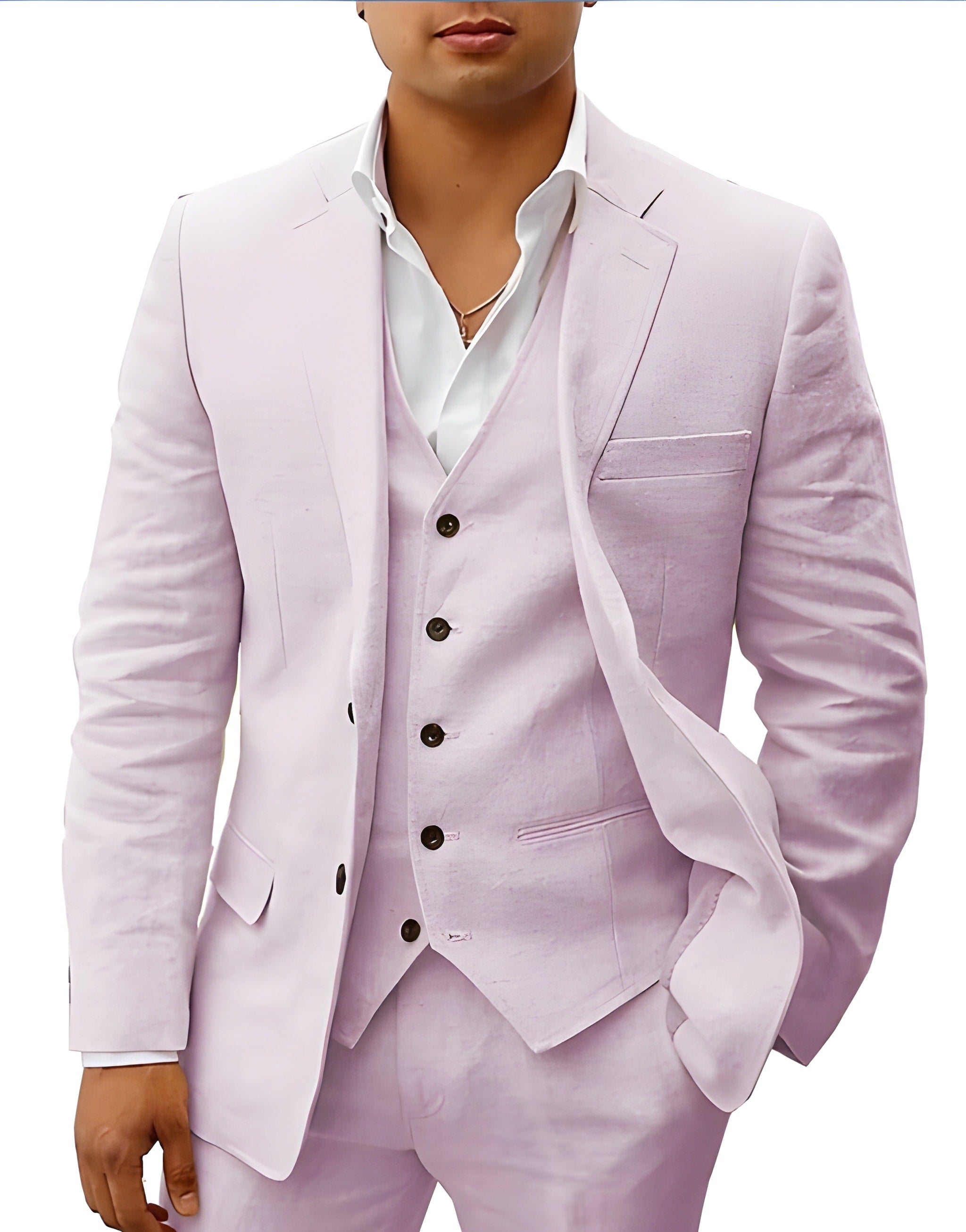 Herren Leinenanzug SummerEase – 3-teiliges atmungsaktives Sommeroutfit mit Weste