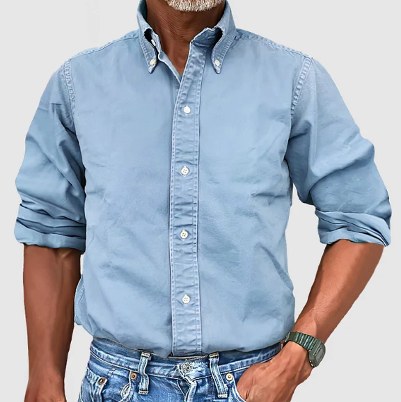 Herren Langarmhemd | Smart Casual Button-Up mit sauberem, modernem Stil