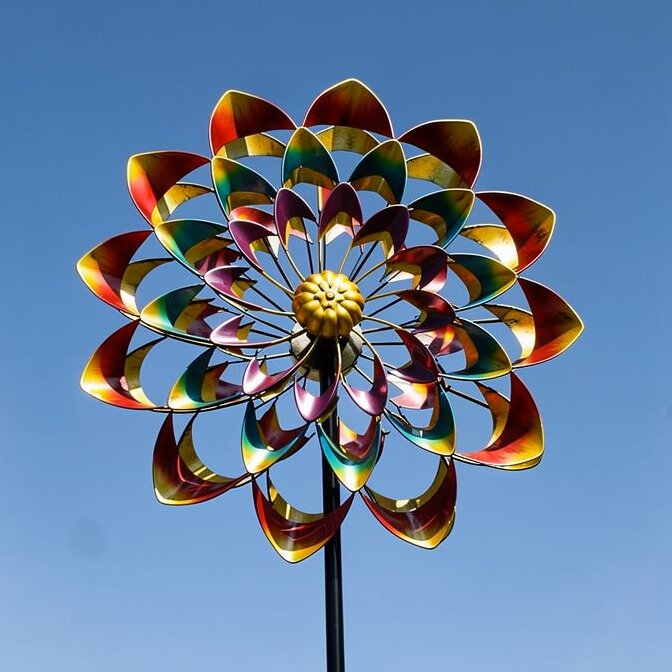 Garten-Windrad aus Metall | Windspiel für den Garten | Floravera