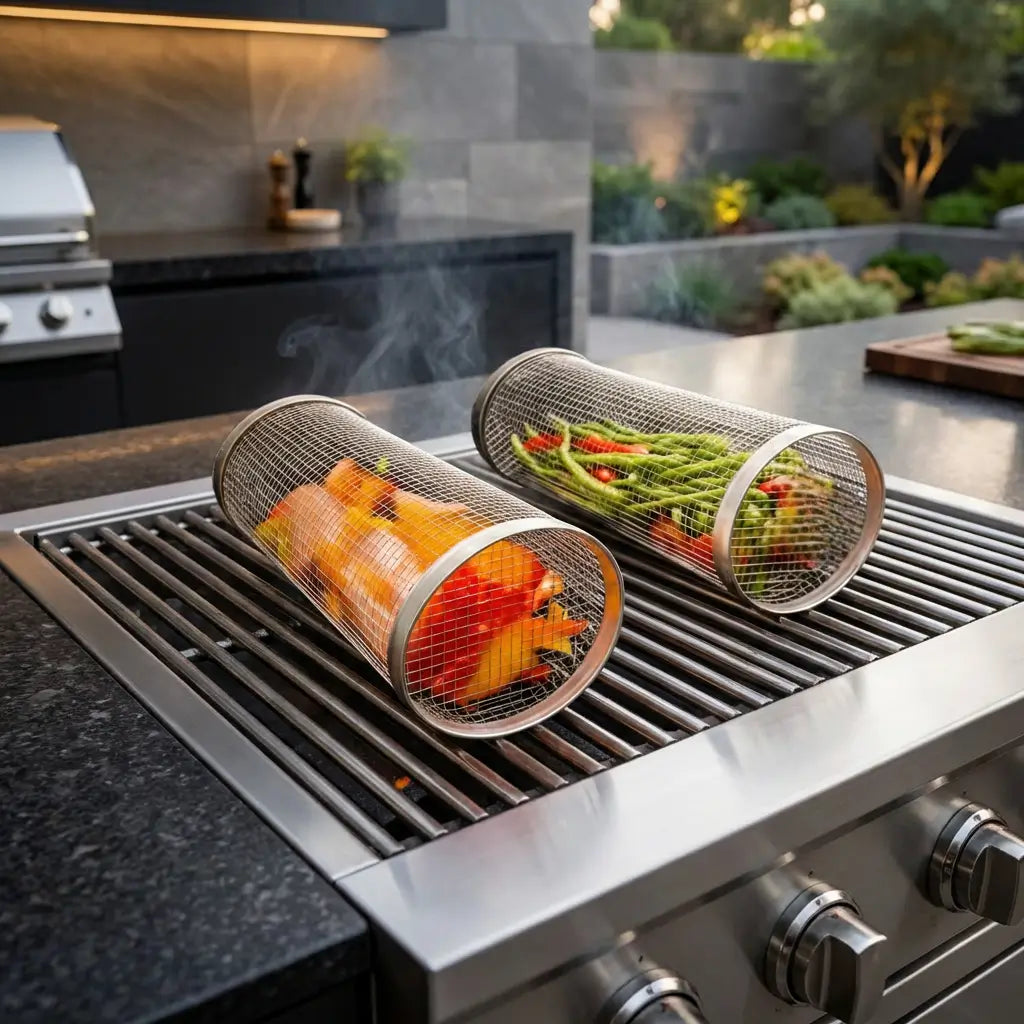 Edelstahl Grillkorb für BBQ | Flammora