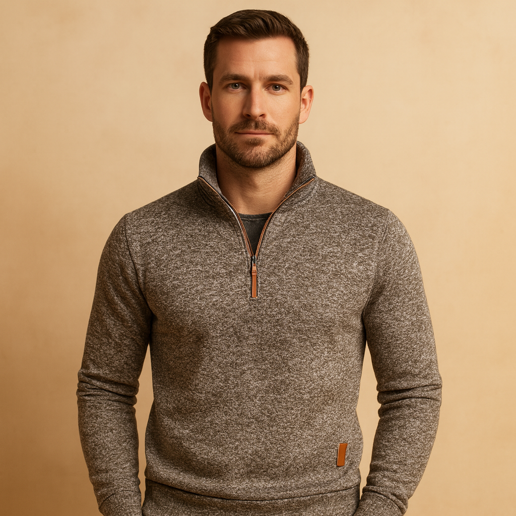 Herren Zip-Pullover mit bequemer Passform und modernem Look